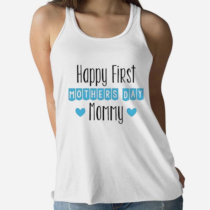 Happy First Mothers Day Mommy Boutique Ladies Flowy Tank