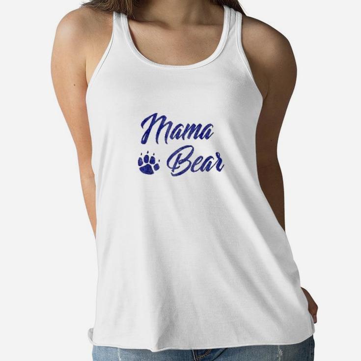 Mama Bear Cute Mothers Day Mom Paw Blue Ladies Flowy Tank