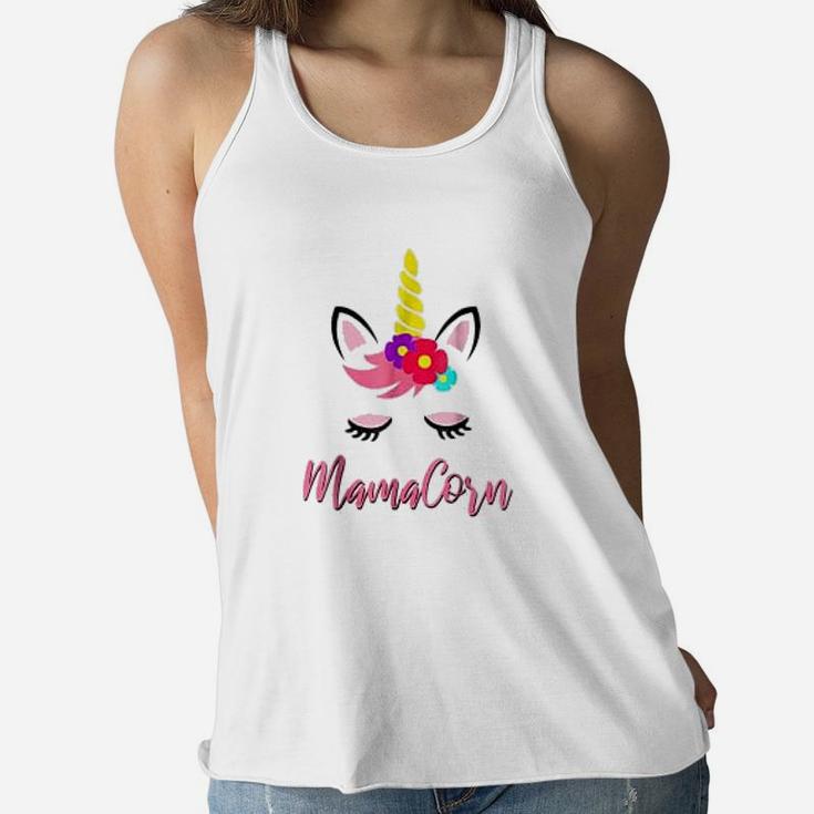 Mamacorn Cute Funny Unicorn Gift For Mothers Day Mom Ladies Flowy Tank