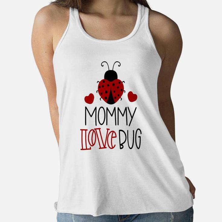 Mommy Love Bug Ladybug Valentines Day Ladies Flowy Tank