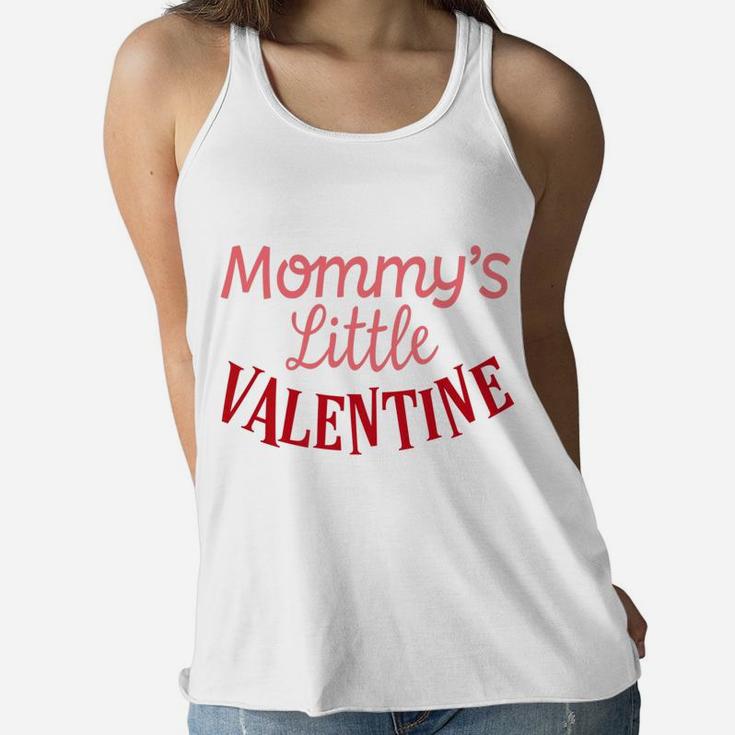 Mommys Little Valentine Day Mom Kids Boys Girls Ladies Flowy Tank