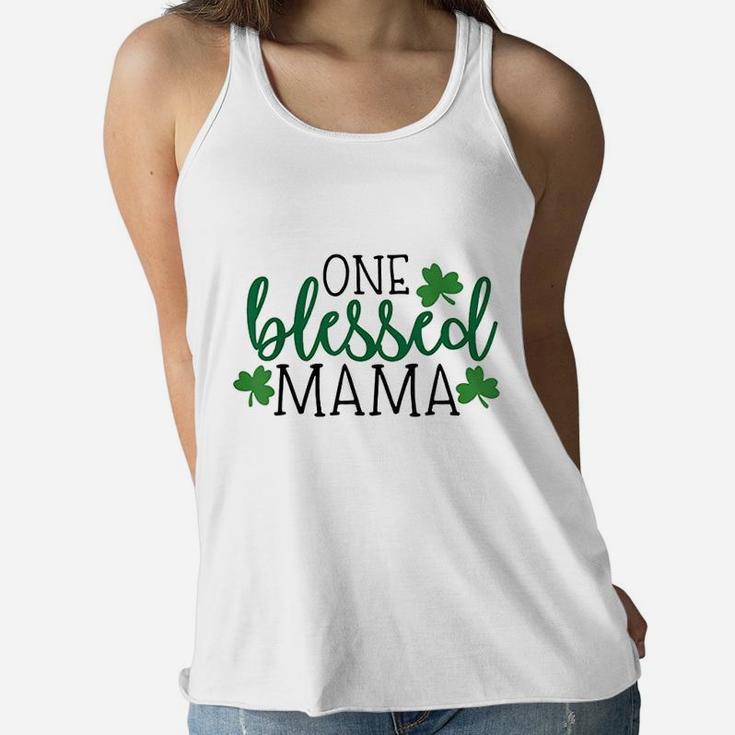 One Blessed Mama Lucky Mama Ladies Flowy Tank