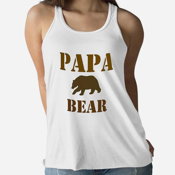 Papa Mama Baby Bear Large Ladies Flowy Tank
