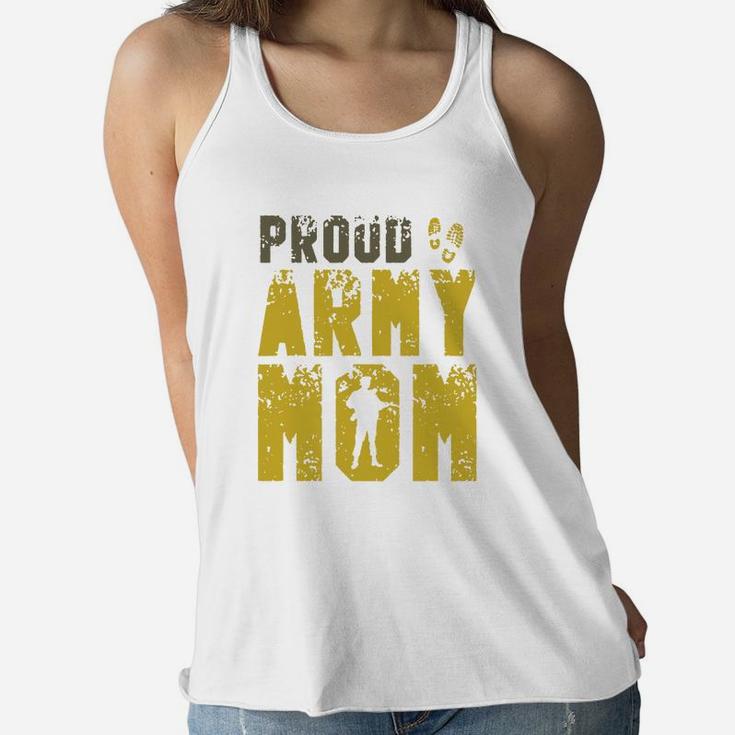 Proud Army Mom Us Soldier For Mother Shirt Ladies Flowy Tank