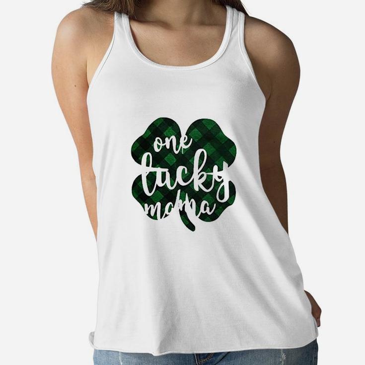 St Patricks Day One Lucky Mama Mothers Day Gift Ladies Flowy Tank