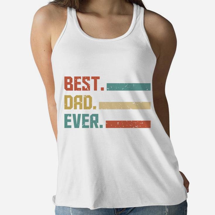 Vintage Retro Gift For Fathers Day Best Dad Ever Women Flowy Tank