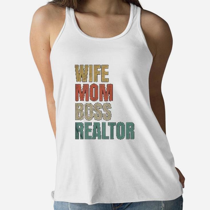 Wife Mom Boss Realtor Ladies Flowy Tank