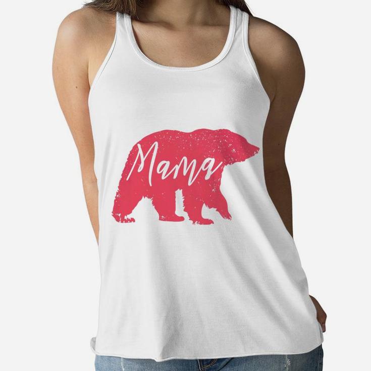 Womens Mama Bear Gift For Mom Grandma Mother Mommy  Ladies Flowy Tank