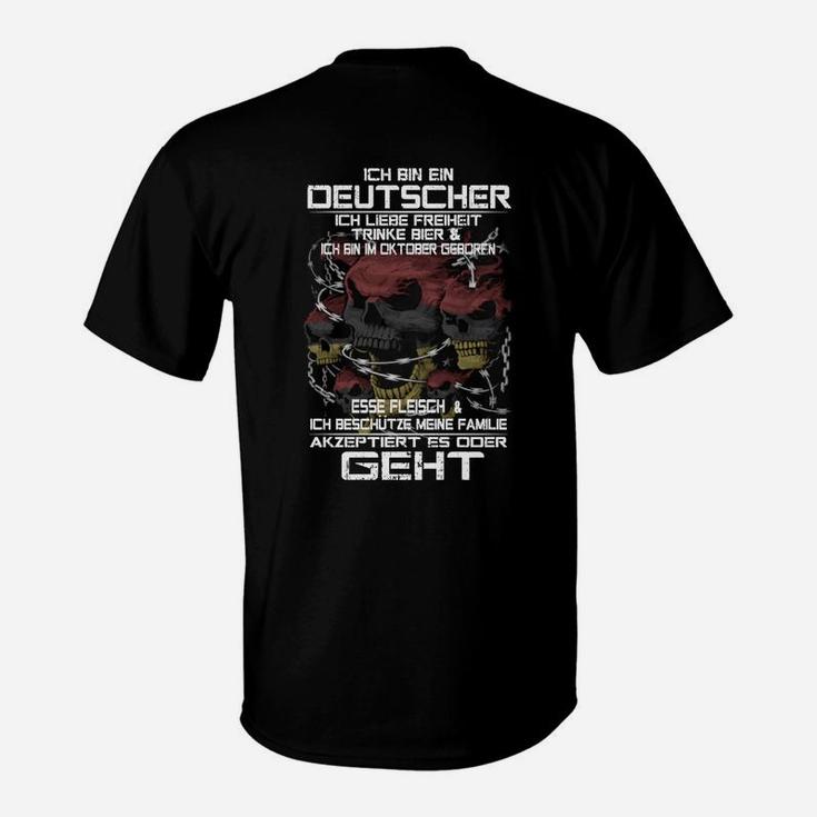 Deutscher Oktober Geboren T-Shirt