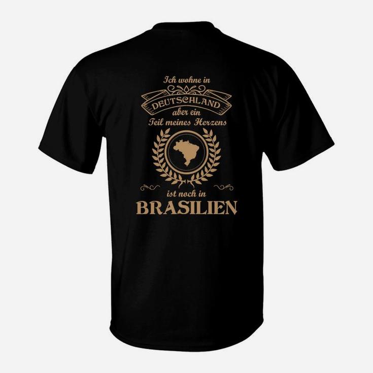 Deutschland-Brasilien T-Shirt mit Herz, Witziges Motiv