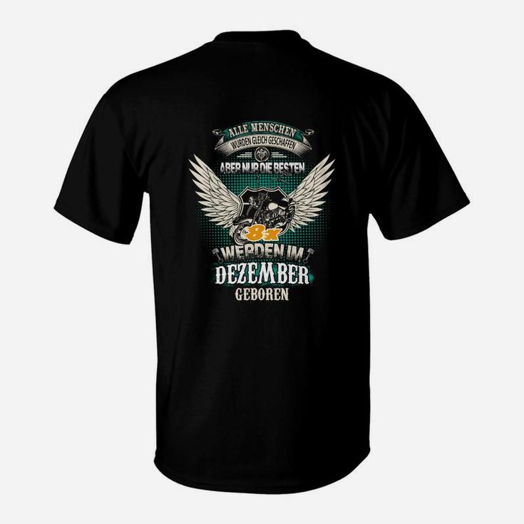 Dezember Geburtsmonat Adler Schwarzes T-Shirt, Motiv-Design für Männer