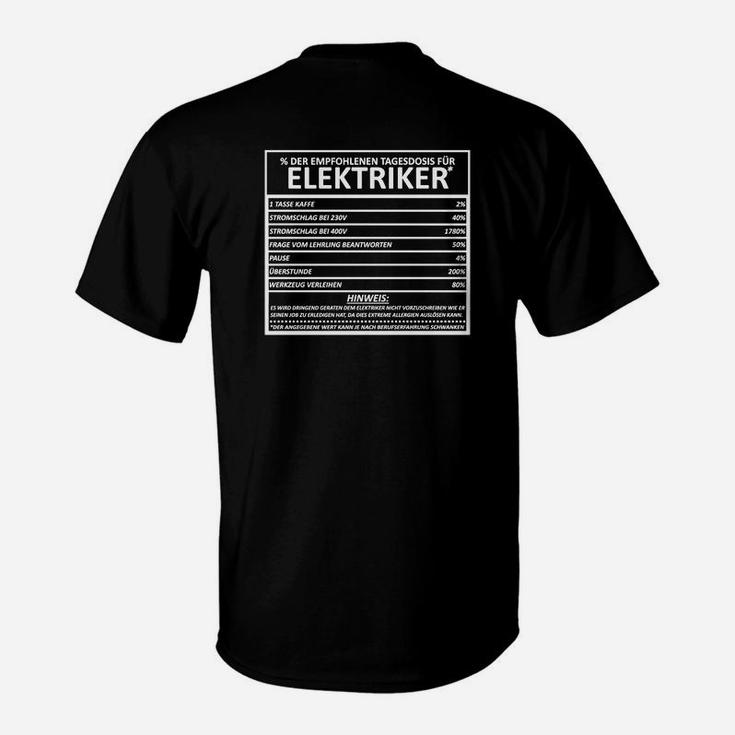 Elektriker T-Shirt Schwarz, Lustige Berufsdefinition