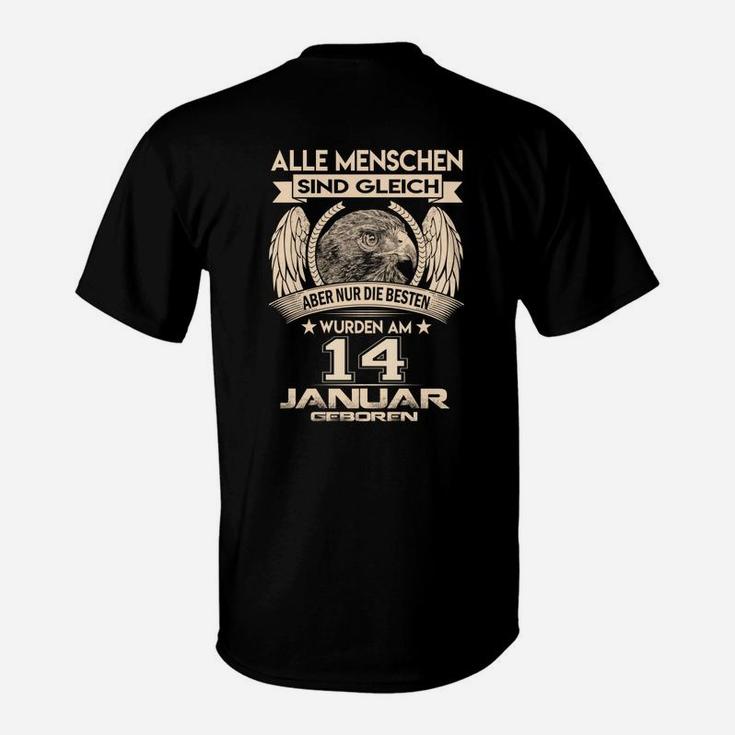 Geburtstag T-Shirt 14. Januar, Gleichheit Adler Design