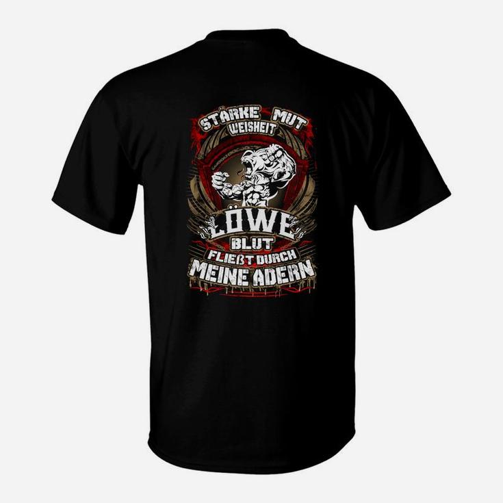 Löwen Blut Adern T-Shirt, Stärke und Weisheit Motiv
