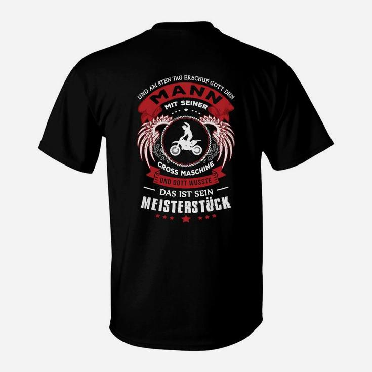 Motocross Gott & Crossmaschine T-Shirt für Männer, 8. Tag Design