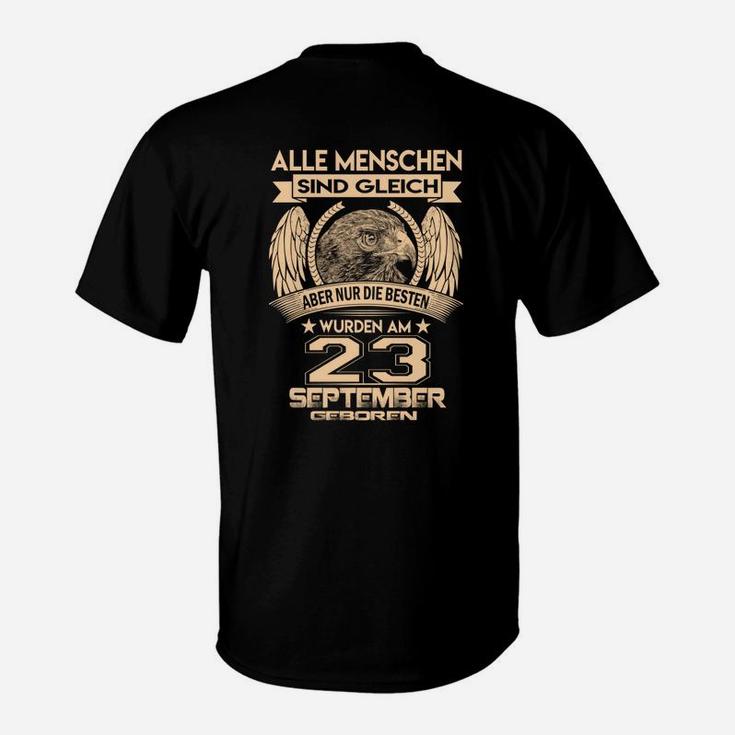 Personalisiertes Geburtstag T-Shirt 23. September, Adler & Sterne Motiv