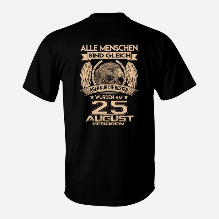 Personalisiertes Geburtstags-T-Shirt für 25. August, Adler-Design