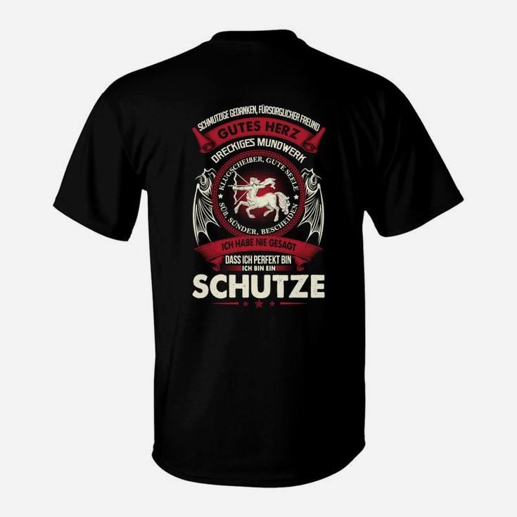 Schütze Sternzeichen T-Shirt - Schwarz mit Motiv & Spruch