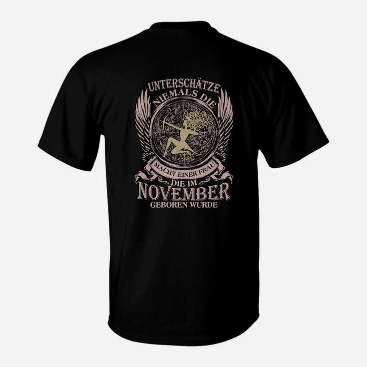Schwarzes Adler T-Shirt, November-Geburtstag Spruch