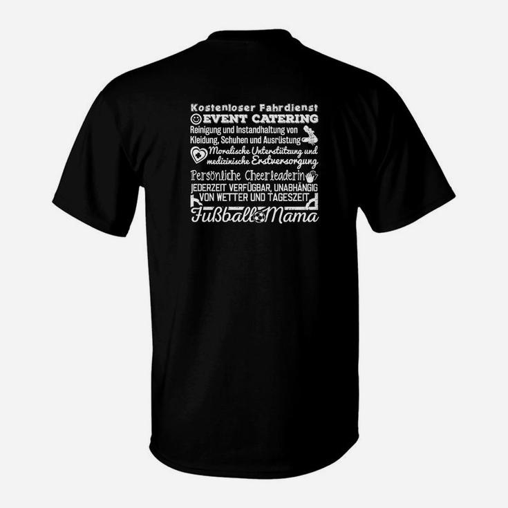 Schwarzes Catering-Event Personal T-Shirt mit Aufschrift