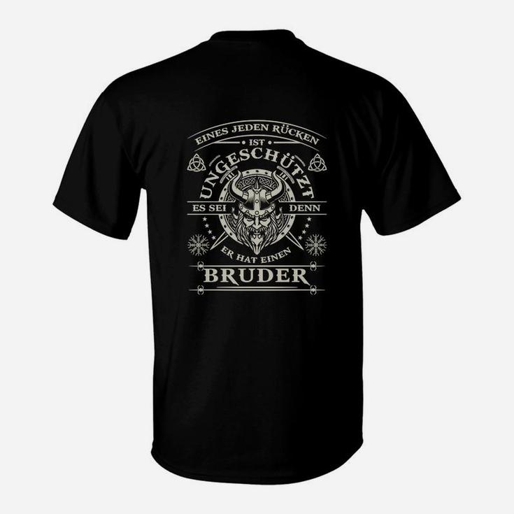 Schwarzes Herren T-Shirt mit Bruderschaft Spruch, Motiv für Männer