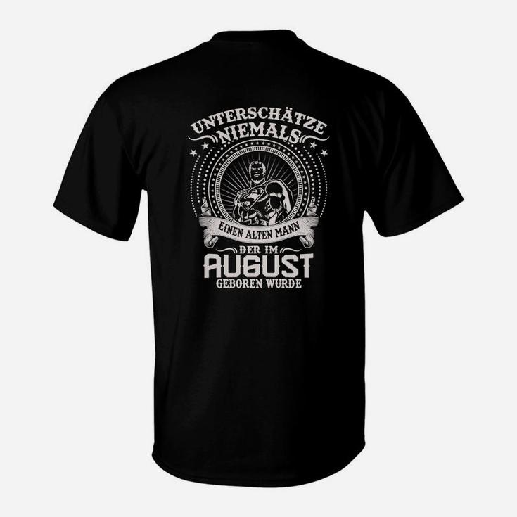 Schwarzes T-Shirt Alter Mann August Geburtstag, Lustiges Überraschungsdesign
