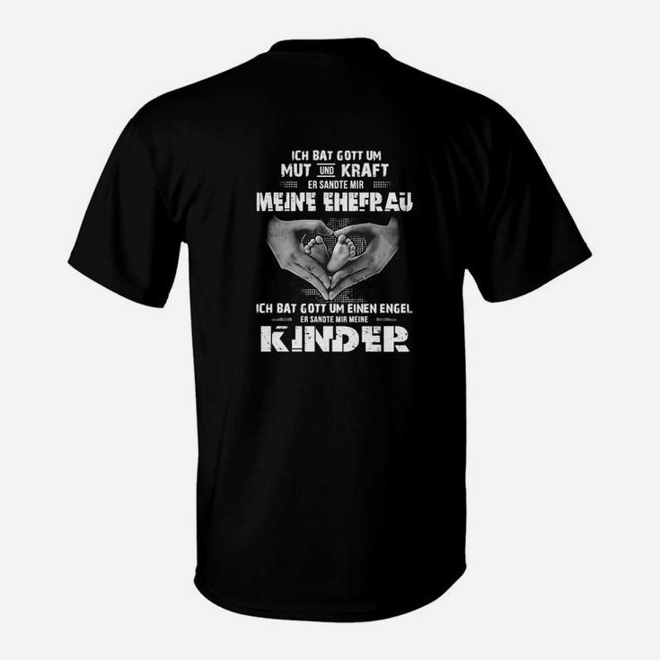 Schwarzes T-Shirt mit Engelsflügeln, Inspirierende Botschaft