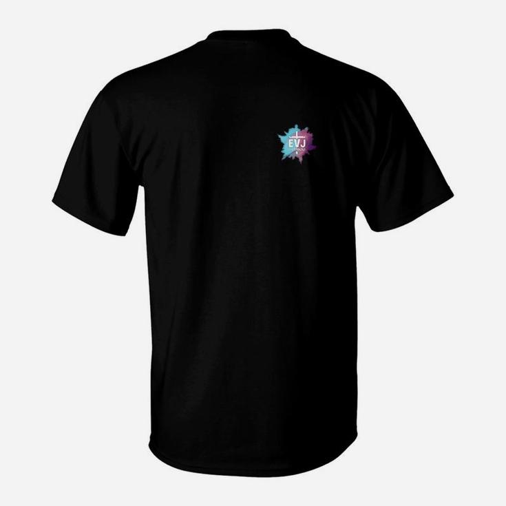 Schwarzes Unisex-T-Shirt mit Brustgrafik, Trendy Design Tee