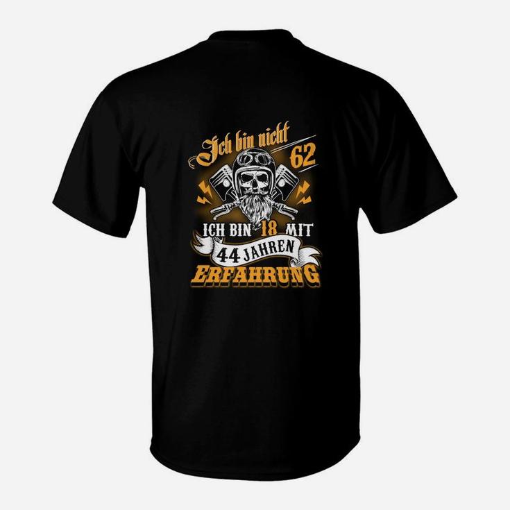 Totenkopf Herren T-Shirt 18 mit 44 Jahren Erfahrung, Lustiges Geburtstagsshirt