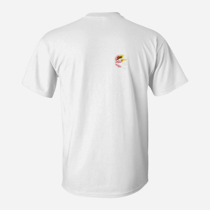 Herren Basic Weißes T-Shirt mit Logo-Druck Hinten, Trendiges Design