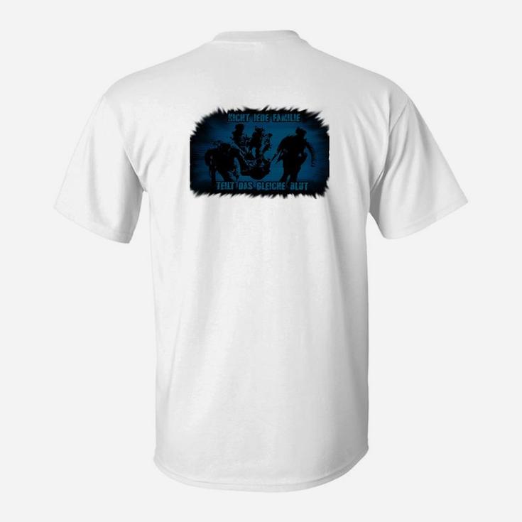 Herren Weißes T-Shirt mit Blauem Street-Art-Aufdruck, Urban Style