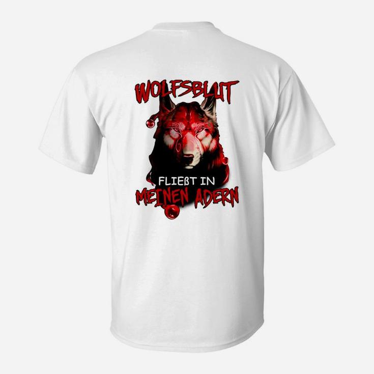Wolfsblut in Adern T-Shirt, Grafikdesign für Wolfsliebhaber