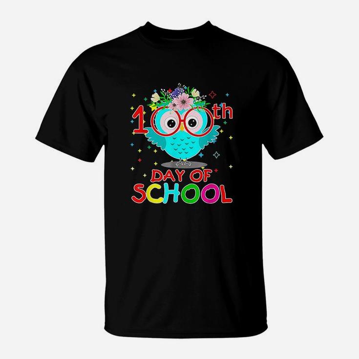 100 Days Of School Cute Owl Happy 100th Day Of School T-Shirt