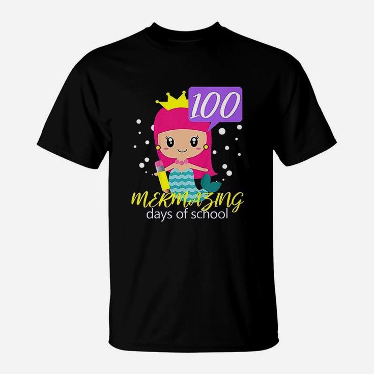 100th Day Of School Mermaid Gift 100 Mermazing Days T-Shirt