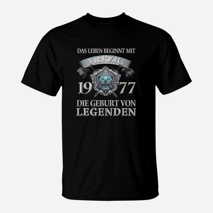 1977 Jahrgangs T-Shirt für Herren Leben beginnt mit 1977, Geburt von Legenden