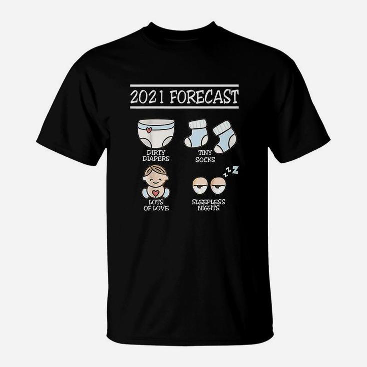 2021 Forecast New Dad Mom Baby Gift T-Shirt