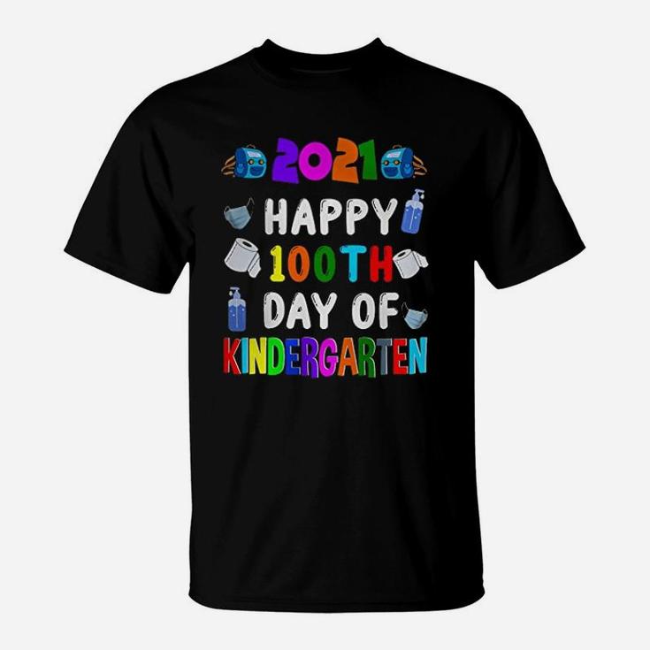 2022 Happy 100th Day Of Kindergarten Cute 100 Days  T-Shirt