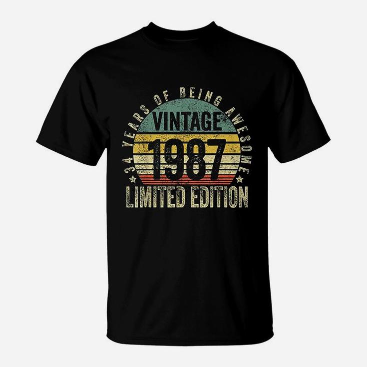 34 Year Old Gifts Vintage 1987 T-Shirt