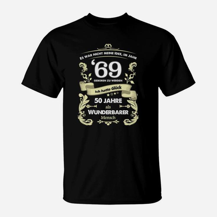 50 Jahre Wunderbarer Mensch T-Shirt, Glückszahlen Design Geburtstags-Shirt