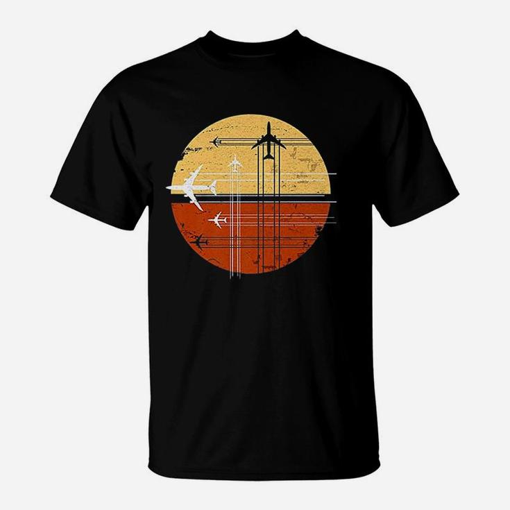 747 Sunrise Vintage Aircraft Retro Art Avgeek Pilot T-Shirt