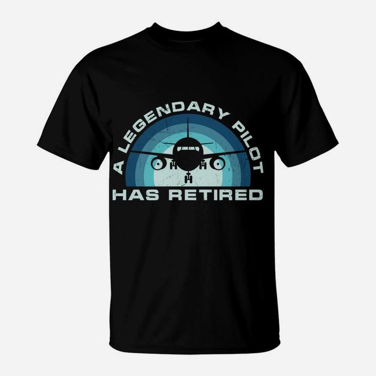 A Legendary Has Pilot Retired Vintage Style Job Title T-Shirt