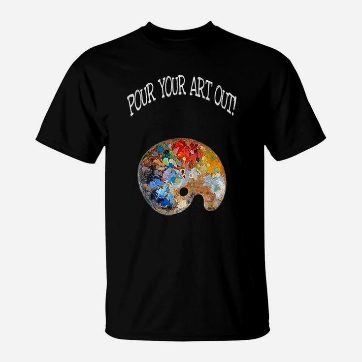 YBAB Fluid Art Color Wheel T-Shirt - 100% Cotton Unisex Tee For Paint Pouring Artists & Crafters