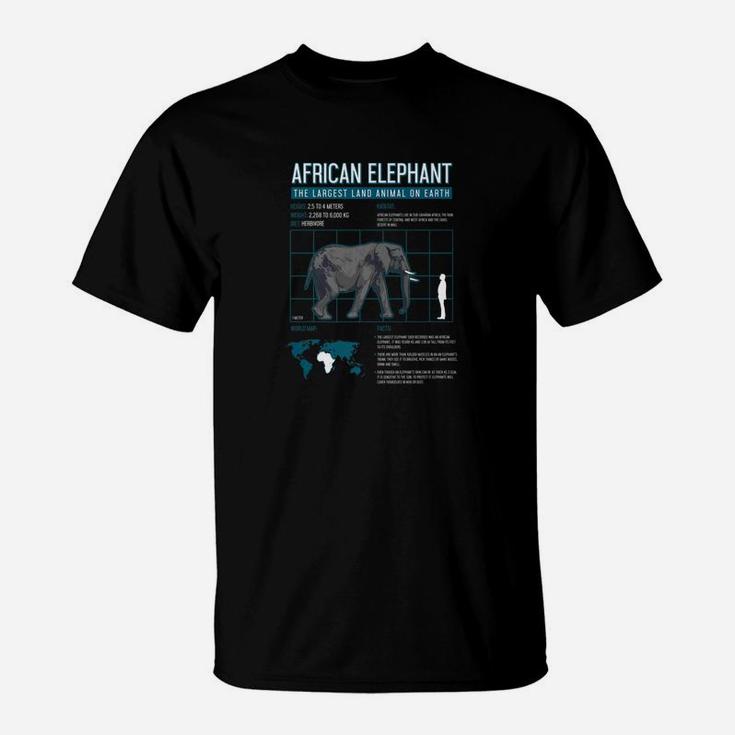 African Elephant Facts Land Animal Lover Vintage Gift T-Shirt