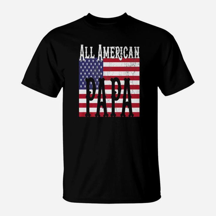 All America Papa Veteran, dad birthday gifts T-Shirt