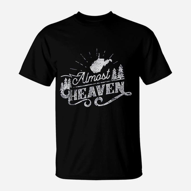 Almost Heaven West Virginia Vintage Distressed One Color T-Shirt