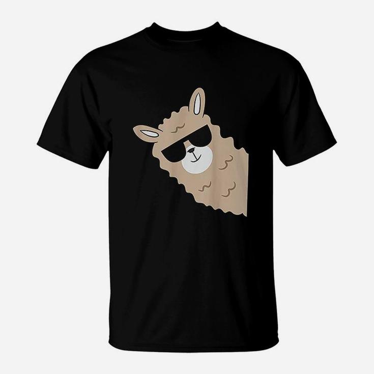 Alpaca Lover Llama With Sunglasses Cute Llama Alpaca T-Shirt