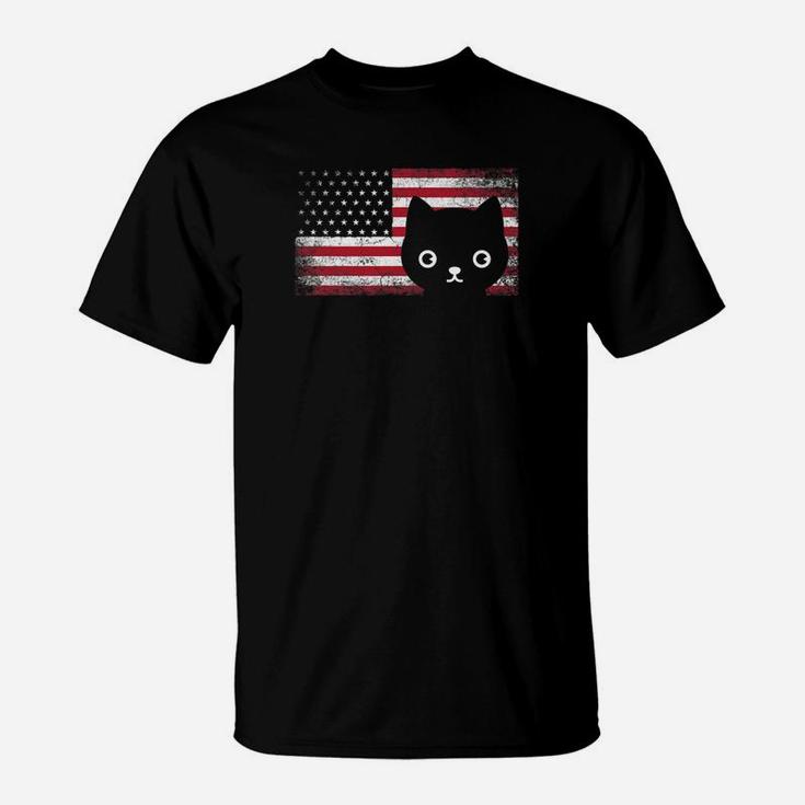 American Flag Cat Lover Meowica July 4th Usa Fur Mom Dad Premium T-Shirt