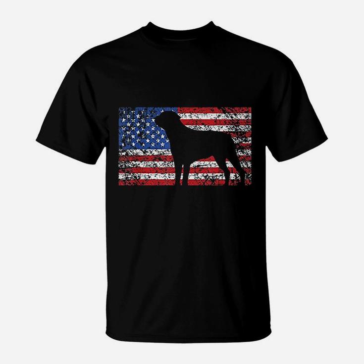 American Flag Rottweiler Dogs T-Shirt