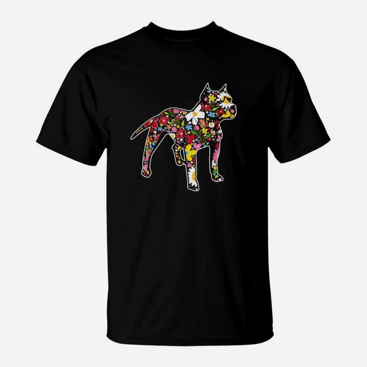 American Pit Bull Terrier Flower T-Shirt