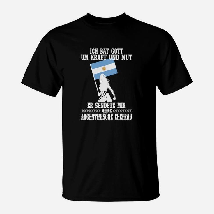 Argentinische Hündin Lustiges T-Shirt, Witziger Spruch Tee - Schwarz